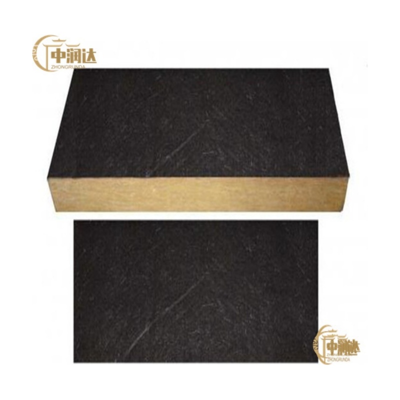 60mm 100kg M3 Customizable Rock Wool Sheet Black Tissue Faced Rockwool Board Mineral Rock