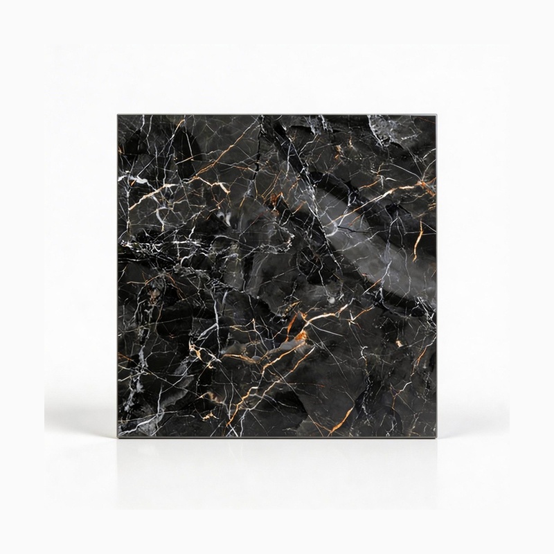 Nature Black Design Full Polished Glazed Porcelain Wall Tile 600 600 Floor Tiles for Bedro